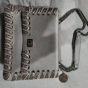 Alex Max leather handbag with velvet trim